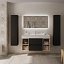 Mueble de baño Bequia Plus suspendido 2 cajones 4 huecos negro mate y roble 120cm de Salgar